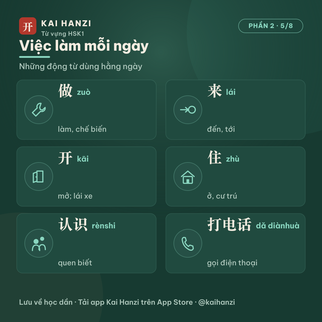 HSK1 động từ