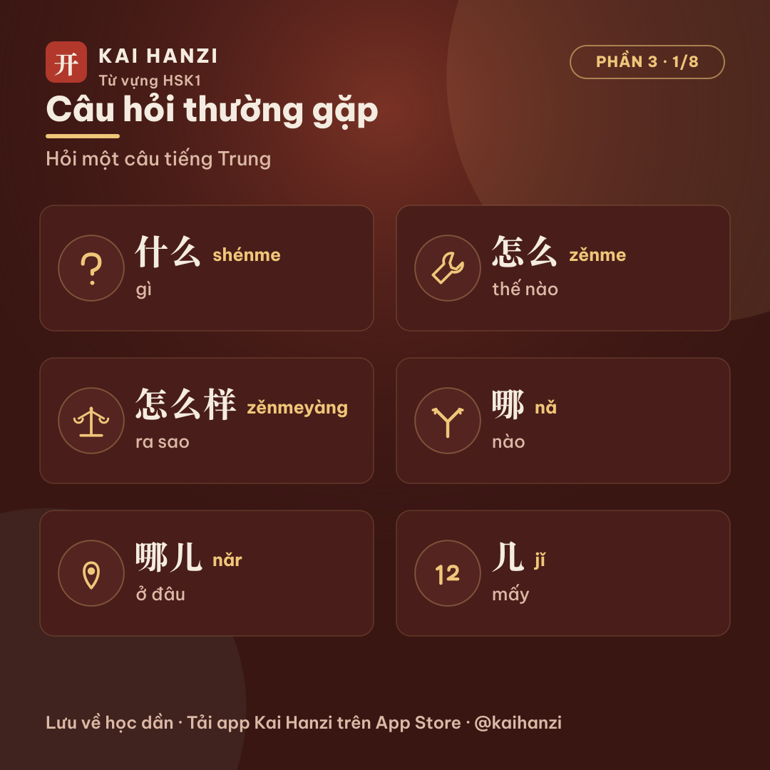 HSK1 câu hỏi thường gặp